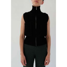 Marta Crochet Vest - Black