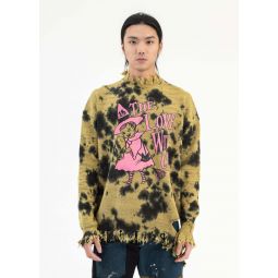 YELLOW DESTROY KNIT THE LOVE WITCH PRINT PULLOVER - Multi