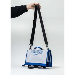 FOLDABLE CARRIER BAG - WHITE/BLUE