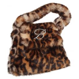 Faux Fur Shoulder Bag - Leopard Print
