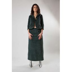 Johanna Cotton Velvet Skirt - Spruce