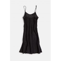 Greta Cotton Voile Slip Dress - Black