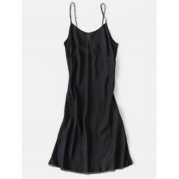 Greta Silk Slip Dress - Black
