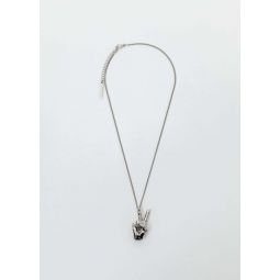 Mini Peace Pendant Necklace - Silver