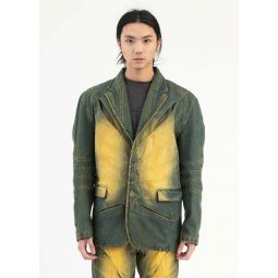 Juntae Kim Gather Slashed Washing Tailored Jacket - Washed Green
