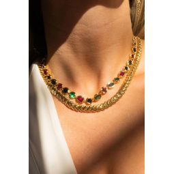 The Royale Stone Tennis Necklace - Gold
