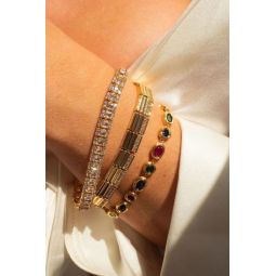 The Triple Crystal Tennis Bracelet - Gold