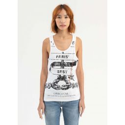 Evergreen Paris Best Pinched Tank Top - Optic White