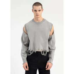 2way Sleeve Sweater - Grey