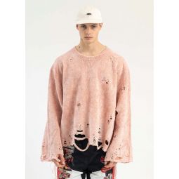 Silk Velour Oversized Sweater - Pink