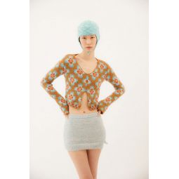 Alhena Knit Sweater - Brown/Light Blue
