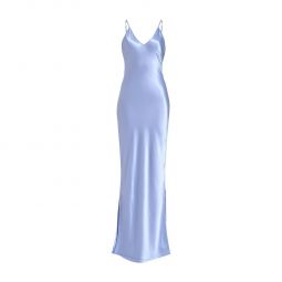 Divergent Maxi-Length Slip Dress - Atlantic Blue
