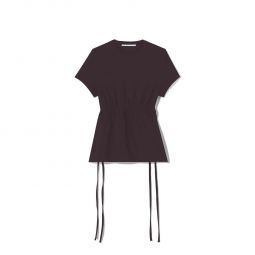 Ruched Side Tie T Shirt - Black