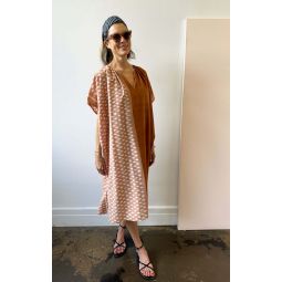 Ikat Dress - Terracotta/Peach