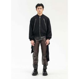 Blouson Jacket With Cape And Bow - Black