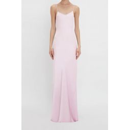 Low Back Cami Floor Length Dress - Rosa