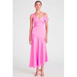 Marin Satin Midi Dress - Candy Pink