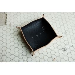 Leather Catch All Plate - Black