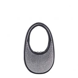Mini Swipe Crystal Embellished Bag - Black