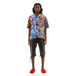 Regenerated Silk Scarves Bowling Shirt - Multicolor
