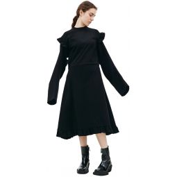Ruffle Jersey Dress - Black