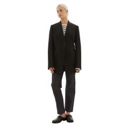 Tailored Fitted Wool Jacket - Black