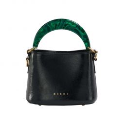 Venice Mini Bucket Bag - Black/Green