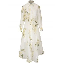 Harmony Draped Shirt Dress - Ivory Magnolia