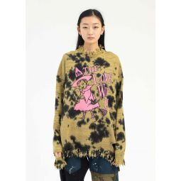 YELLOW DESTROY PULLOVER KNIT THE LOVE WITCH PRINT - Multi