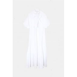 Short Sleeve Midi Dress - White