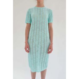 Bead Curtain Lace T-Shirt Dress - Aqua