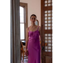Long Lola Silk Charmeuse Slip Dress - Lilac
