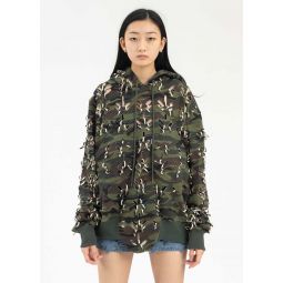 Juntae Kim Slashed Jersey Hoodie - Camouflage