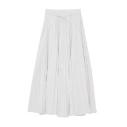 Striped Linen Cotton Siddons Skirt - Ivory