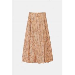 Gable Printed Wrap Skirt - Gold Geode