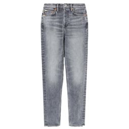 90s High Rise Ankle Crop Jean - Silver Fade