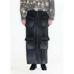 OPEN YY Denim Cargo Skirt - Black