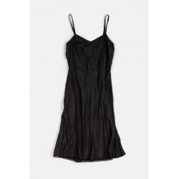 Lola Silk Slip Dress - Black