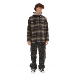 Hooded Flannel Shirt - Brown