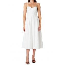 Cotton Open Back Dress - White