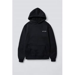 Embroidered New York Chest Logo Hoodie - Black