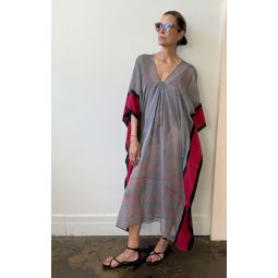 grey and red caftan