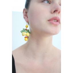 Italian Hand Painted Ceramic Earrings - Lemons