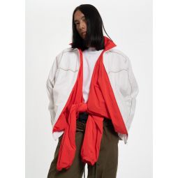 Layered Track Jacket - White/Red