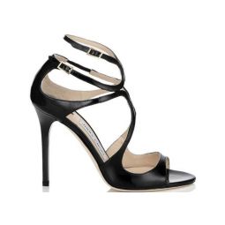 Jimmy Choo Lang Patent Strappy Sandals - Black