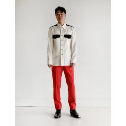 205W39NYC Uniform Pant with Side Stripe - Scarlet