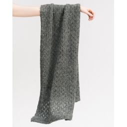 Lace alpaca scarf - charcoal