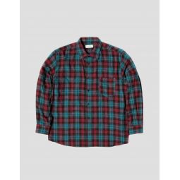 Wide Shirt - Turquoise Blue/Red Plaid