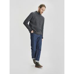 Mixed Wool Funnel Neck Jumper - Grey