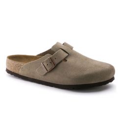 Unisex Birkenstock Boston Soft Footbed Suede Leather - Taupe